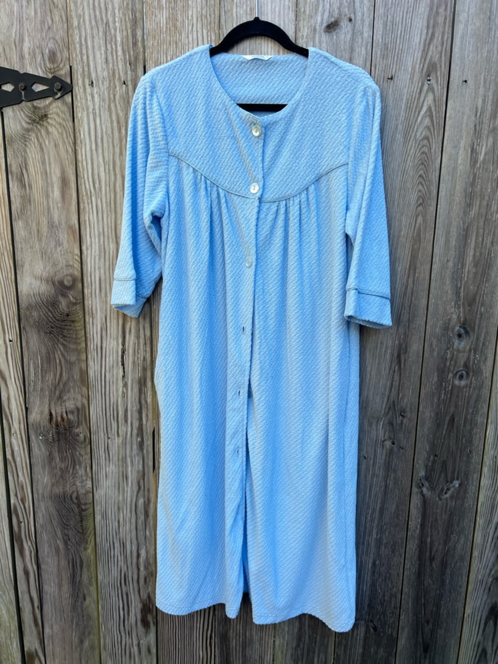 GIVONI Australia Light Blue Jacquard Knit Button Down House Robe Women’s XS